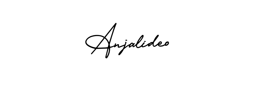 How to make Anjalideo name signature. Use AmerikaSignatureDemo-Regular style for creating short signs online. This is the latest handwritten sign. Anjalideo signature style 3 images and pictures png