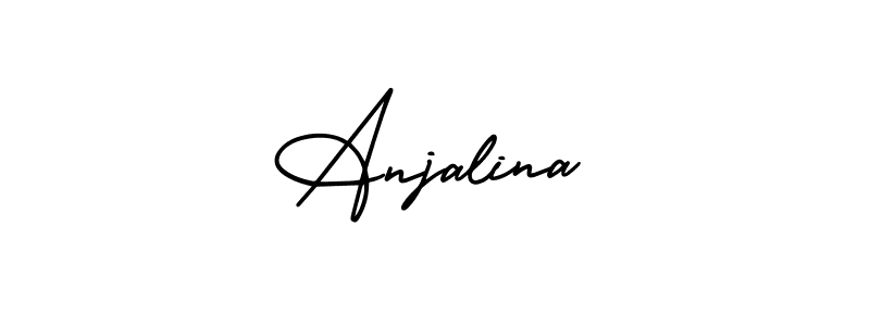 The best way (AmerikaSignatureDemo-Regular) to make a short signature is to pick only two or three words in your name. The name Anjalina include a total of six letters. For converting this name. Anjalina signature style 3 images and pictures png