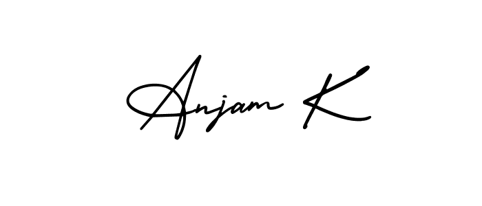 Make a beautiful signature design for name Anjam K. With this signature (AmerikaSignatureDemo-Regular) style, you can create a handwritten signature for free. Anjam K signature style 3 images and pictures png