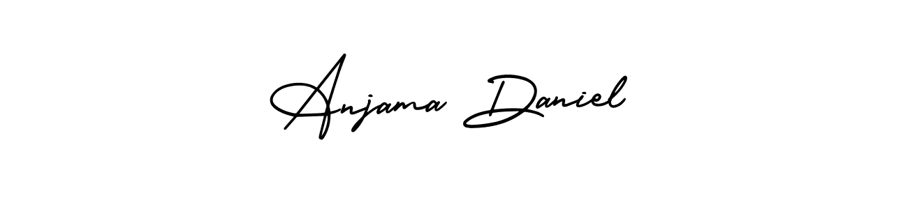 See photos of Anjama Daniel official signature by Spectra . Check more albums & portfolios. Read reviews & check more about AmerikaSignatureDemo-Regular font. Anjama Daniel signature style 3 images and pictures png