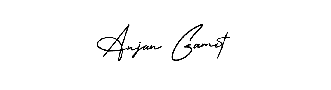 Use a signature maker to create a handwritten signature online. With this signature software, you can design (AmerikaSignatureDemo-Regular) your own signature for name Anjan Gamit. Anjan Gamit signature style 3 images and pictures png