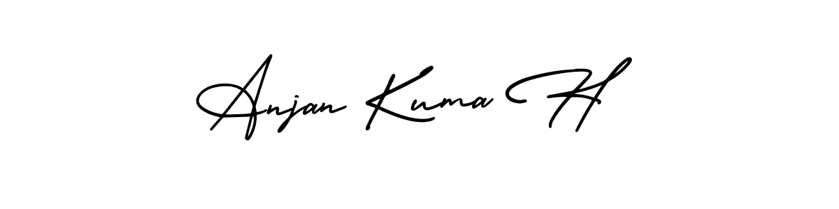 Make a beautiful signature design for name Anjan Kuma H. With this signature (AmerikaSignatureDemo-Regular) style, you can create a handwritten signature for free. Anjan Kuma H signature style 3 images and pictures png