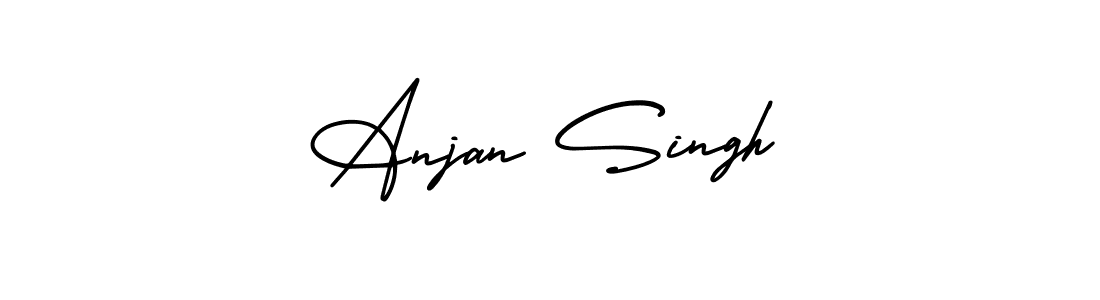 How to make Anjan Singh name signature. Use AmerikaSignatureDemo-Regular style for creating short signs online. This is the latest handwritten sign. Anjan Singh signature style 3 images and pictures png