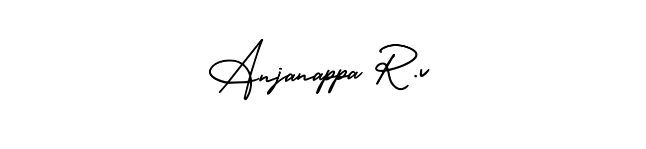 AmerikaSignatureDemo-Regular is a professional signature style that is perfect for those who want to add a touch of class to their signature. It is also a great choice for those who want to make their signature more unique. Get Anjanappa R.v name to fancy signature for free. Anjanappa R.v signature style 3 images and pictures png