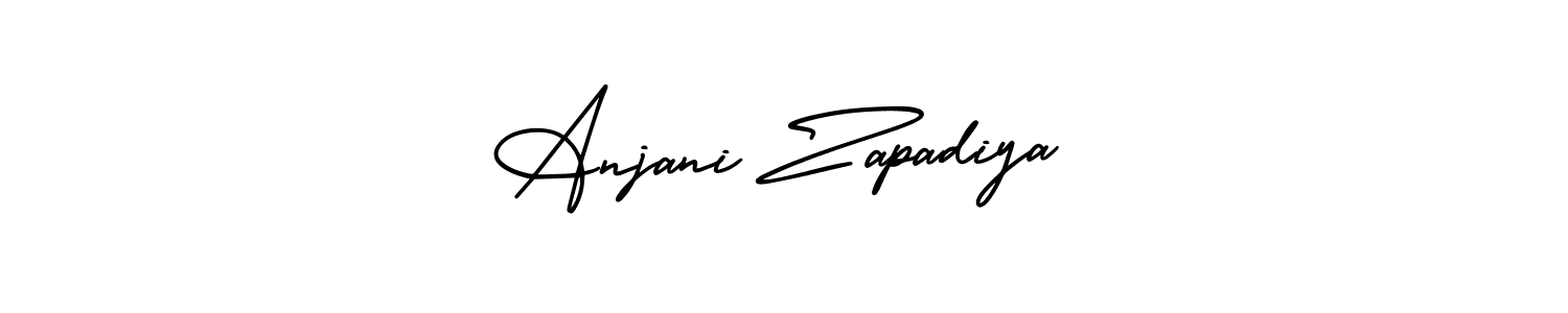 Design your own signature with our free online signature maker. With this signature software, you can create a handwritten (AmerikaSignatureDemo-Regular) signature for name Anjani Zapadiya. Anjani Zapadiya signature style 3 images and pictures png
