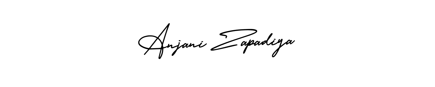 Design your own signature with our free online signature maker. With this signature software, you can create a handwritten (AmerikaSignatureDemo-Regular) signature for name Anjani Zapadiya. Anjani Zapadiya signature style 3 images and pictures png