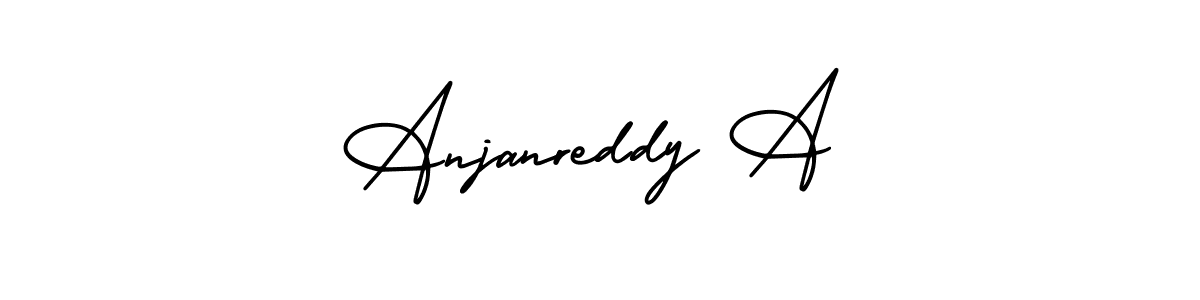 You should practise on your own different ways (AmerikaSignatureDemo-Regular) to write your name (Anjanreddy A) in signature. don't let someone else do it for you. Anjanreddy A signature style 3 images and pictures png