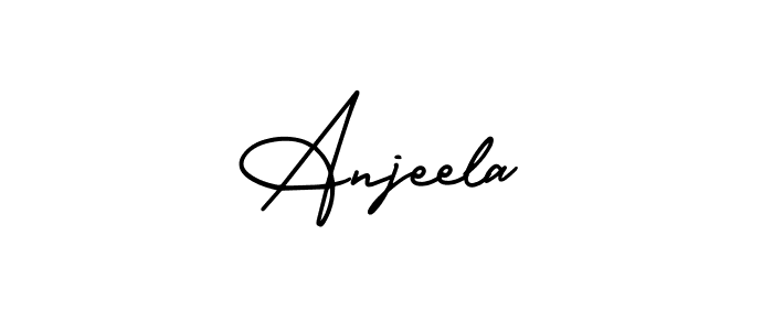 if you are searching for the best signature style for your name Anjeela. so please give up your signature search. here we have designed multiple signature styles  using AmerikaSignatureDemo-Regular. Anjeela signature style 3 images and pictures png