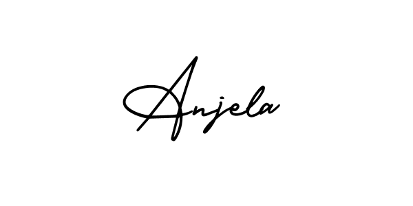 How to make Anjela signature? AmerikaSignatureDemo-Regular is a professional autograph style. Create handwritten signature for Anjela name. Anjela signature style 3 images and pictures png