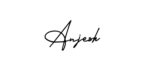 How to make Anjesh name signature. Use AmerikaSignatureDemo-Regular style for creating short signs online. This is the latest handwritten sign. Anjesh signature style 3 images and pictures png