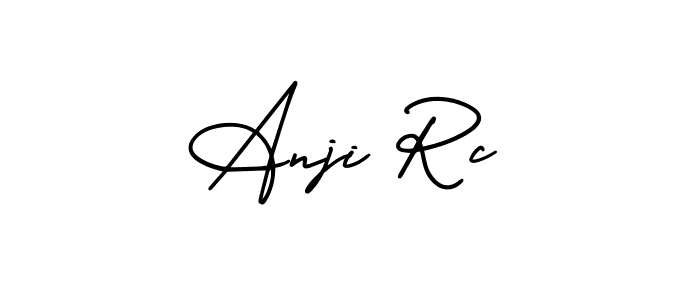 How to make Anji Rc name signature. Use AmerikaSignatureDemo-Regular style for creating short signs online. This is the latest handwritten sign. Anji Rc signature style 3 images and pictures png