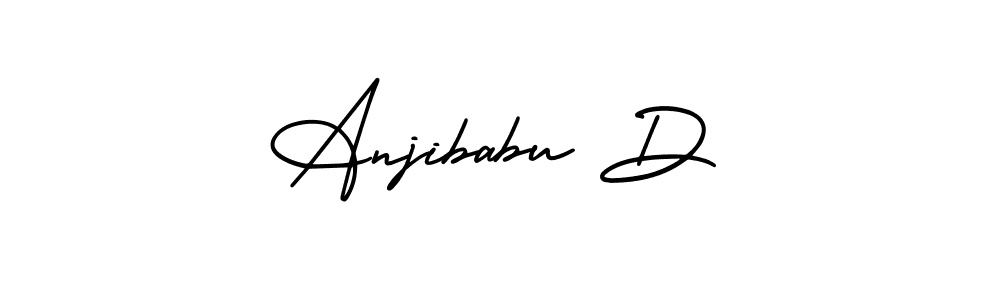 How to make Anjibabu D name signature. Use AmerikaSignatureDemo-Regular style for creating short signs online. This is the latest handwritten sign. Anjibabu D signature style 3 images and pictures png