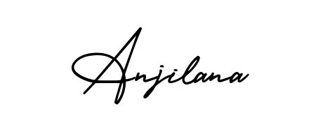 Stand out with a creative autograph for Anjilana. The AmerikaSignatureDemo-Regular styling blends modern aesthetics with classic signature flourishes. Anjilana signature style 3 images and pictures png