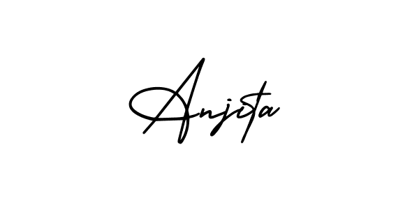 Anjita stylish signature style. Best Handwritten Sign (AmerikaSignatureDemo-Regular) for my name. Handwritten Signature Collection Ideas for my name Anjita. Anjita signature style 3 images and pictures png