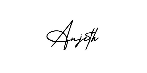 How to make Anjith name signature. Use AmerikaSignatureDemo-Regular style for creating short signs online. This is the latest handwritten sign. Anjith signature style 3 images and pictures png
