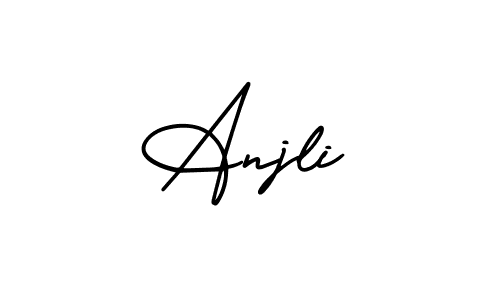 This is the best signature style for the Anjli name. Also you like these signature font (AmerikaSignatureDemo-Regular). Mix name signature. Anjli signature style 3 images and pictures png