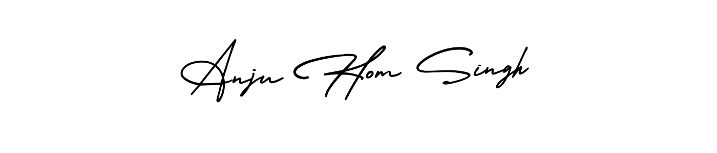 Create a beautiful signature design for name Anju Hom Singh. With this signature (AmerikaSignatureDemo-Regular) fonts, you can make a handwritten signature for free. Anju Hom Singh signature style 3 images and pictures png