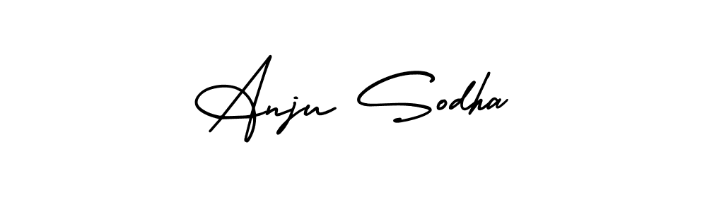This is the best signature style for the Anju Sodha name. Also you like these signature font (AmerikaSignatureDemo-Regular). Mix name signature. Anju Sodha signature style 3 images and pictures png