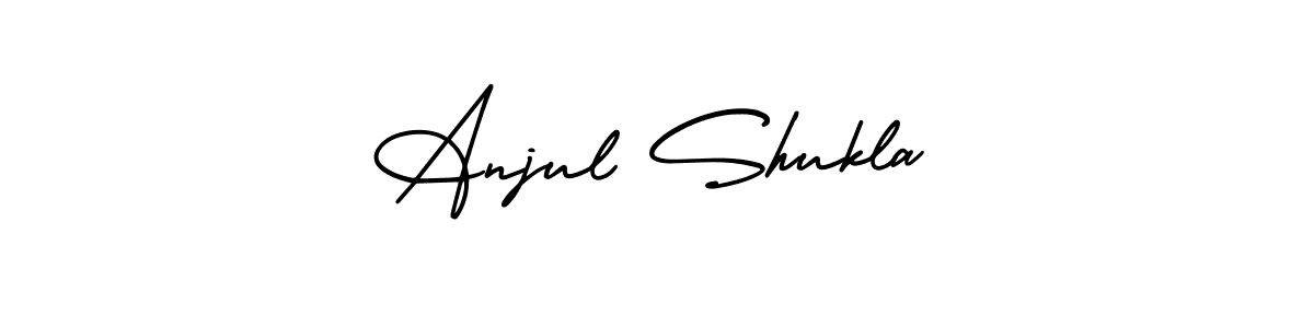 This is the best signature style for the Anjul Shukla name. Also you like these signature font (AmerikaSignatureDemo-Regular). Mix name signature. Anjul Shukla signature style 3 images and pictures png