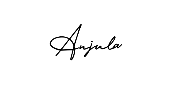 How to make Anjula signature? AmerikaSignatureDemo-Regular is a professional autograph style. Create handwritten signature for Anjula name. Anjula signature style 3 images and pictures png