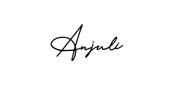 This is the best signature style for the Anjuli name. Also you like these signature font (AmerikaSignatureDemo-Regular). Mix name signature. Anjuli signature style 3 images and pictures png