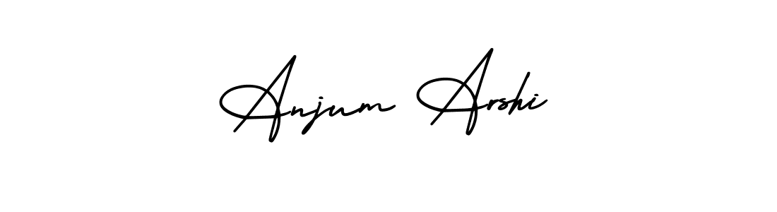 You should practise on your own different ways (AmerikaSignatureDemo-Regular) to write your name (Anjum Arshi) in signature. don't let someone else do it for you. Anjum Arshi signature style 3 images and pictures png