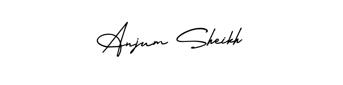 How to Draw Anjum Sheikh signature style? AmerikaSignatureDemo-Regular is a latest design signature styles for name Anjum Sheikh. Anjum Sheikh signature style 3 images and pictures png