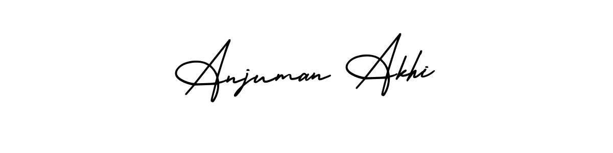 How to make Anjuman Akhi name signature. Use AmerikaSignatureDemo-Regular style for creating short signs online. This is the latest handwritten sign. Anjuman Akhi signature style 3 images and pictures png