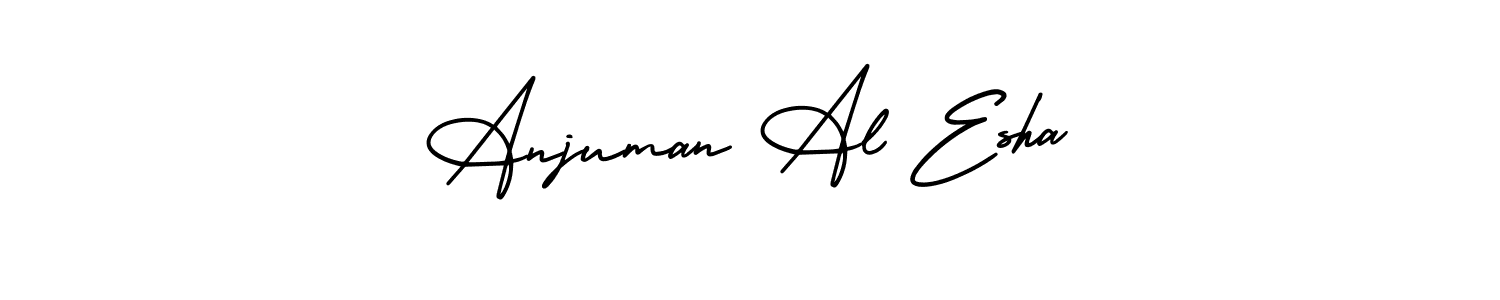 Also You can easily find your signature by using the search form. We will create Anjuman Al Esha name handwritten signature images for you free of cost using AmerikaSignatureDemo-Regular sign style. Anjuman Al Esha signature style 3 images and pictures png