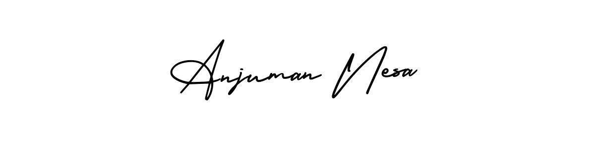 How to make Anjuman Nesa name signature. Use AmerikaSignatureDemo-Regular style for creating short signs online. This is the latest handwritten sign. Anjuman Nesa signature style 3 images and pictures png