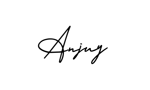 Create a beautiful signature design for name Anjuy. With this signature (AmerikaSignatureDemo-Regular) fonts, you can make a handwritten signature for free. Anjuy signature style 3 images and pictures png