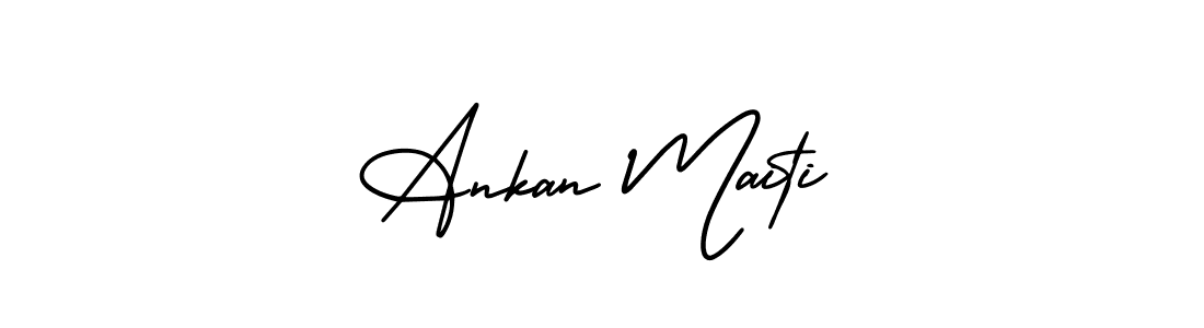 This is the best signature style for the Ankan Maiti name. Also you like these signature font (AmerikaSignatureDemo-Regular). Mix name signature. Ankan Maiti signature style 3 images and pictures png