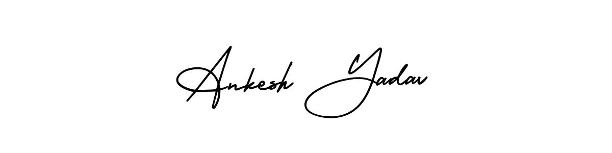 You should practise on your own different ways (AmerikaSignatureDemo-Regular) to write your name (Ankesh Yadav) in signature. don't let someone else do it for you. Ankesh Yadav signature style 3 images and pictures png