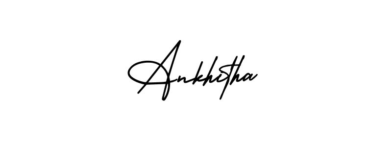 How to make Ankhitha name signature. Use AmerikaSignatureDemo-Regular style for creating short signs online. This is the latest handwritten sign. Ankhitha signature style 3 images and pictures png