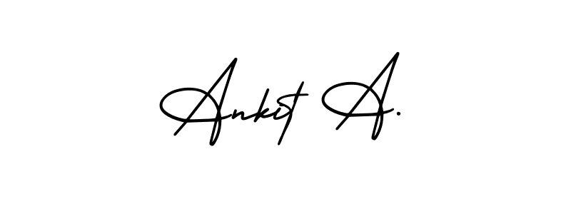 Similarly AmerikaSignatureDemo-Regular is the best handwritten signature design. Signature creator online .You can use it as an online autograph creator for name Ankit A.. Ankit A. signature style 3 images and pictures png