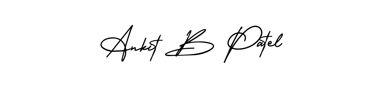 You should practise on your own different ways (AmerikaSignatureDemo-Regular) to write your name (Ankit B Patel) in signature. don't let someone else do it for you. Ankit B Patel signature style 3 images and pictures png