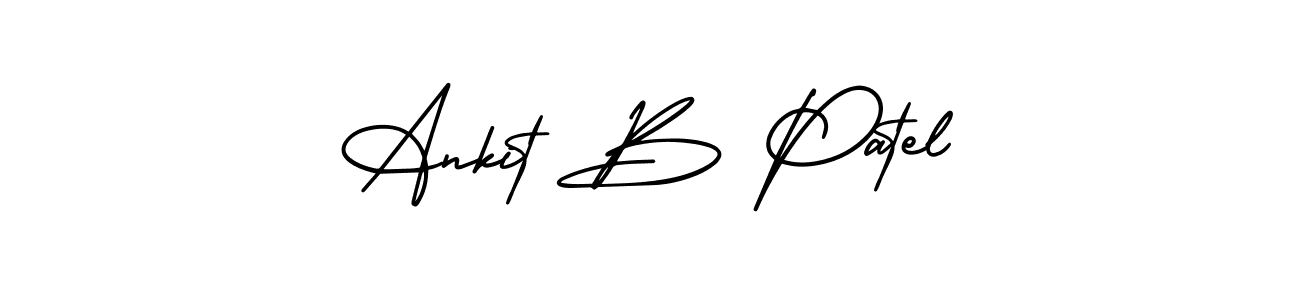 You should practise on your own different ways (AmerikaSignatureDemo-Regular) to write your name (Ankit B Patel) in signature. don't let someone else do it for you. Ankit B Patel signature style 3 images and pictures png