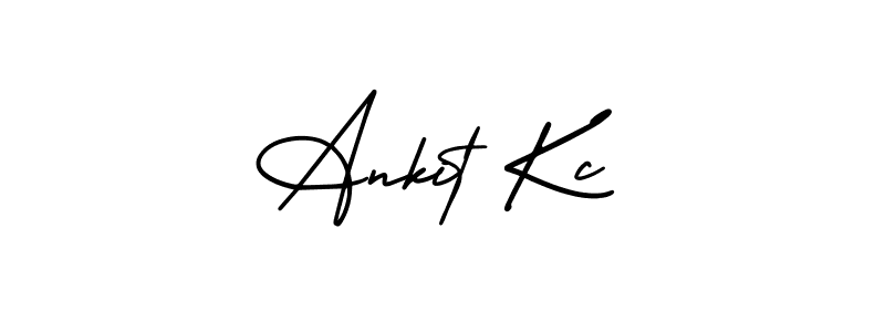 You should practise on your own different ways (AmerikaSignatureDemo-Regular) to write your name (Ankit Kc) in signature. don't let someone else do it for you. Ankit Kc signature style 3 images and pictures png