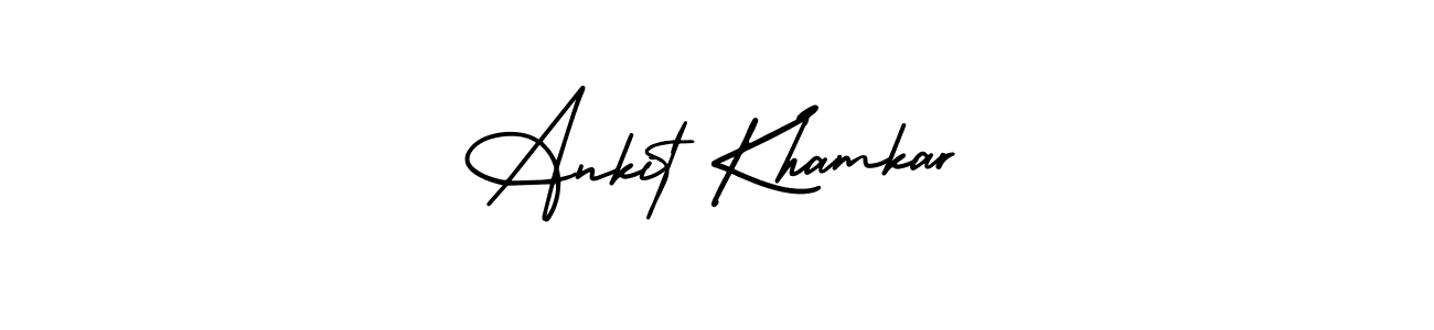 This is the best signature style for the Ankit Khamkar name. Also you like these signature font (AmerikaSignatureDemo-Regular). Mix name signature. Ankit Khamkar signature style 3 images and pictures png