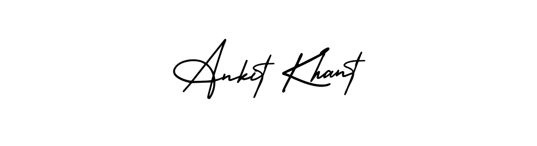 You should practise on your own different ways (AmerikaSignatureDemo-Regular) to write your name (Ankit Khant) in signature. don't let someone else do it for you. Ankit Khant signature style 3 images and pictures png