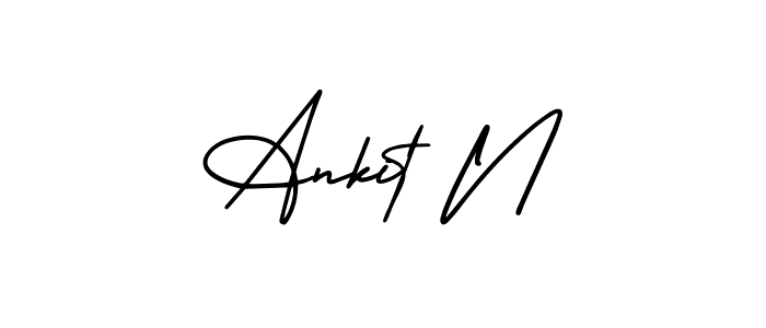 Similarly AmerikaSignatureDemo-Regular is the best handwritten signature design. Signature creator online .You can use it as an online autograph creator for name Ankit N. Ankit N signature style 3 images and pictures png
