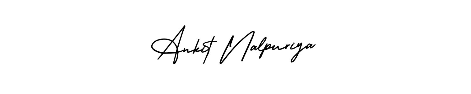 The best way (AmerikaSignatureDemo-Regular) to make a short signature is to pick only two or three words in your name. The name Ankit Nalpuriya include a total of six letters. For converting this name. Ankit Nalpuriya signature style 3 images and pictures png