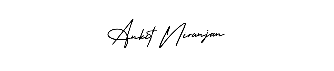 You should practise on your own different ways (AmerikaSignatureDemo-Regular) to write your name (Ankit Niranjan) in signature. don't let someone else do it for you. Ankit Niranjan signature style 3 images and pictures png