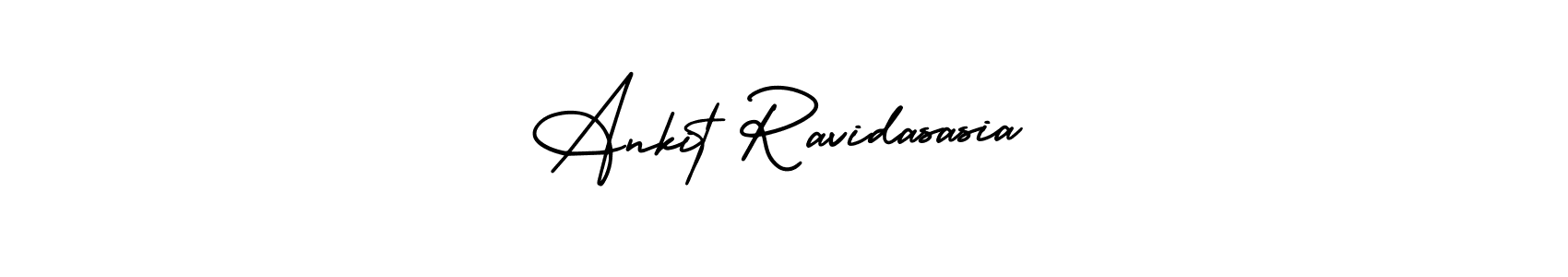 The best way (AmerikaSignatureDemo-Regular) to make a short signature is to pick only two or three words in your name. The name Ankit Ravidasasia include a total of six letters. For converting this name. Ankit Ravidasasia signature style 3 images and pictures png