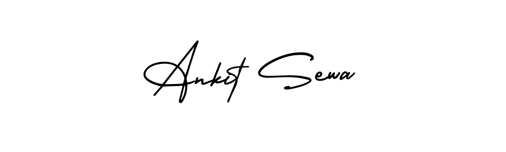 You should practise on your own different ways (AmerikaSignatureDemo-Regular) to write your name (Ankit Sewa) in signature. don't let someone else do it for you. Ankit Sewa signature style 3 images and pictures png