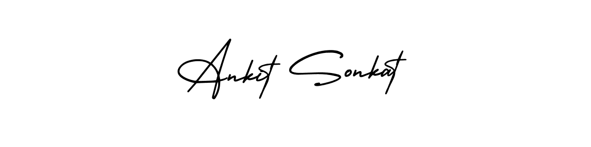 It looks lik you need a new signature style for name Ankit Sonkat. Design unique handwritten (AmerikaSignatureDemo-Regular) signature with our free signature maker in just a few clicks. Ankit Sonkat signature style 3 images and pictures png