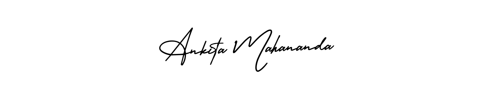 This is the best signature style for the Ankita Mahananda name. Also you like these signature font (AmerikaSignatureDemo-Regular). Mix name signature. Ankita Mahananda signature style 3 images and pictures png