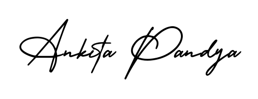 A sleek calligraphic signature for name Ankita Pandya utilizing AmerikaSignatureDemo-Regular styling. Great for adding personal signatures to photos and art. Ankita Pandya signature style 3 images and pictures png