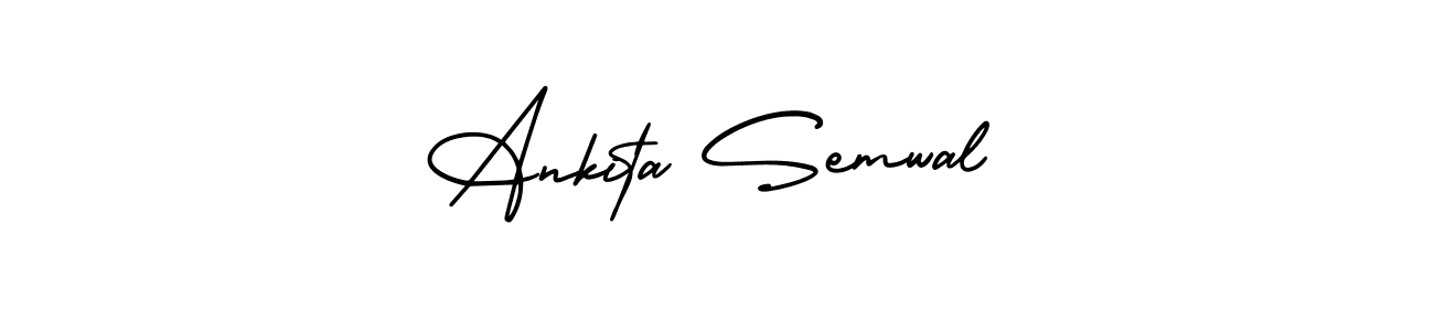 The best way (AmerikaSignatureDemo-Regular) to make a short signature is to pick only two or three words in your name. The name Ankita Semwal include a total of six letters. For converting this name. Ankita Semwal signature style 3 images and pictures png