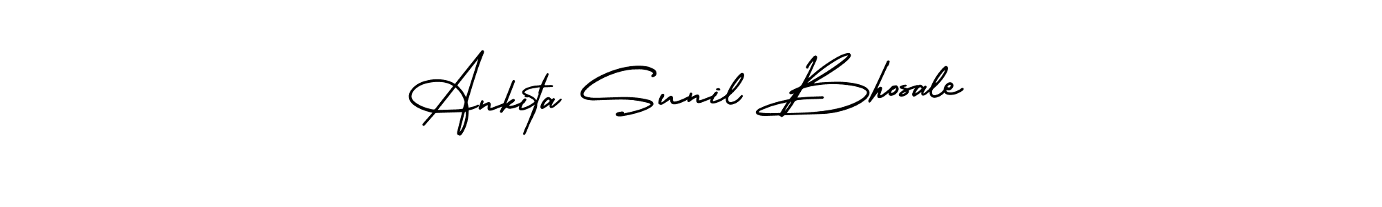 This is the best signature style for the Ankita Sunil Bhosale name. Also you like these signature font (AmerikaSignatureDemo-Regular). Mix name signature. Ankita Sunil Bhosale signature style 3 images and pictures png